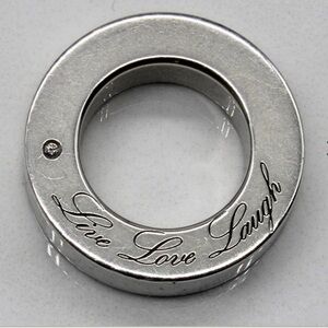 'Birks' Diamond Live Love Laugh Pendant | 0.01ct